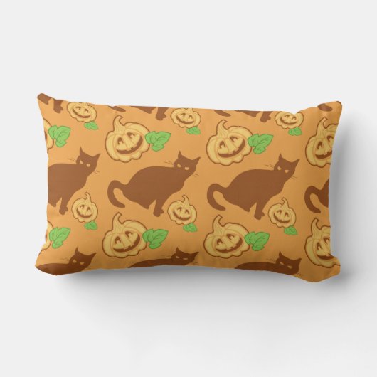 Halloween katten en pompoenen. Tweezijdig ontwerp Kussen (Achterkant)
