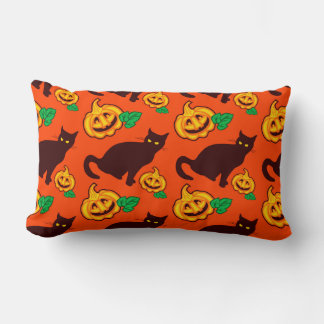 Halloween katten en pompoenen. Tweezijdig ontwerp Kussen