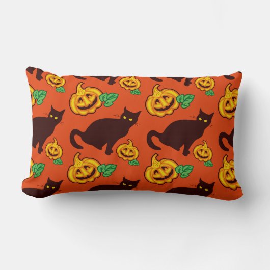 Halloween katten en pompoenen. Tweezijdig ontwerp Kussen (Voorkant)