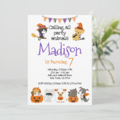 Halloween Katten en pupies Kaart (Staand voorkant)