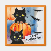 Halloween katten en vleermuizen magneet (Voorkant)
