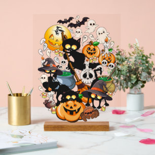 Halloween Katten Grappige Feest Acryl Bord