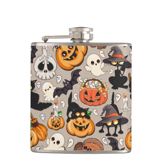 Halloween Katten Grappige Feest Heupfles (Voorkant)