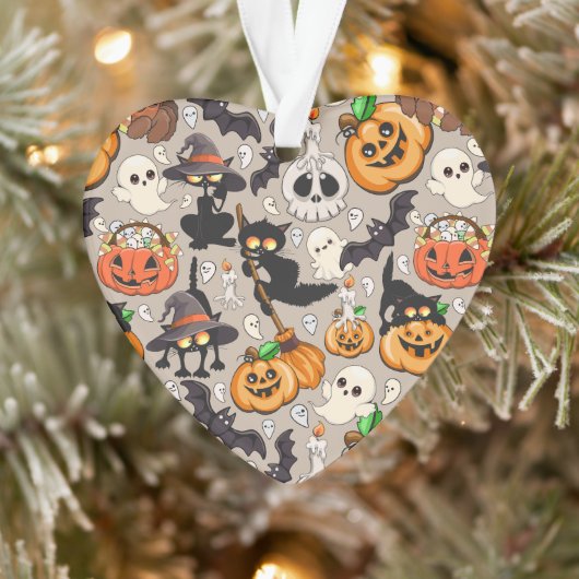 Halloween Katten Grappige Feest Ornament (Boom)
