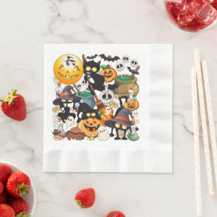 Halloween Katten Grappige Feest Servet