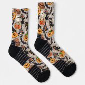 Halloween Katten Grappige Feest Sokken (Rechts)