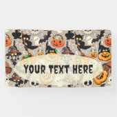 Halloween Katten Grappige Feest Spandoek (Horizontaal)