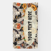 Halloween Katten Grappige Feest Spandoek (Verticaal)