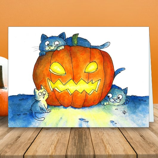 Halloween Katten Groet  Kaart