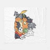 Halloween Katten Kittens Fleece Deken (Voorkant (Horizontaal))