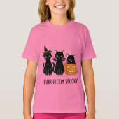 Halloween katten met een pompoen t-shirt (Voorkant)