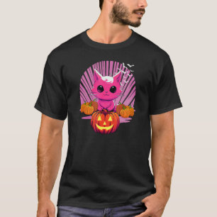 Halloween Katten, Mooie Roze Herfst Pompoen Pret T-shirt