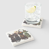 Halloween Katten Onderzetters, Kat Onderzetters, H Stenen Onderzetter (Zijkant)