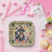 Halloween Katten Papieren Bordje (Feest)