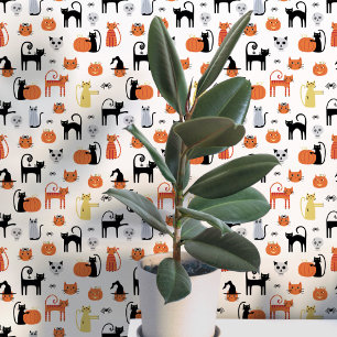 Halloween Katten Patroon Behang