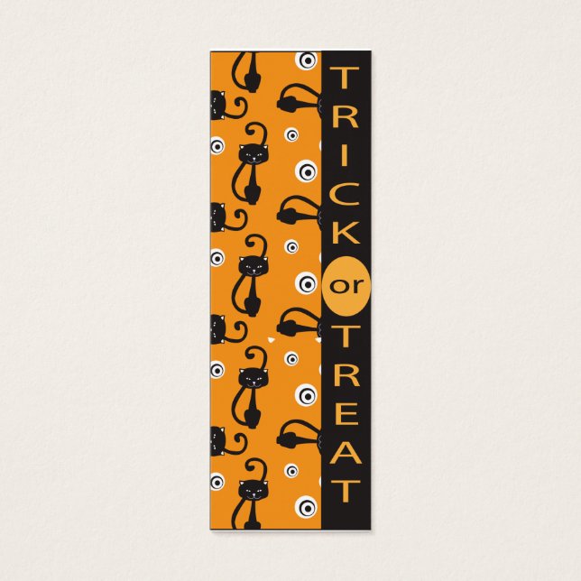 Halloween Katten Patroon Mini Visitekaartjes (Voorkant)