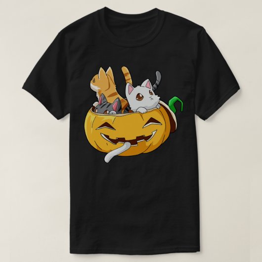 Halloween Katten Pompoen 2 T-shirt (Design voorkant)