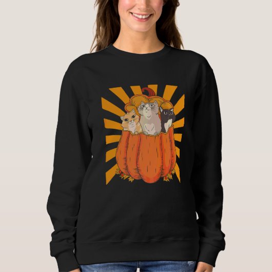Halloween Katten Pompoen Kitten Trui (Voorkant)