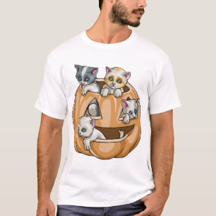 Halloween Katten Pompoen T-shirt