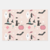 Halloween Katten, Pompoenen en Vleermuizen Inpakpapier Vel (Voorkant 2)