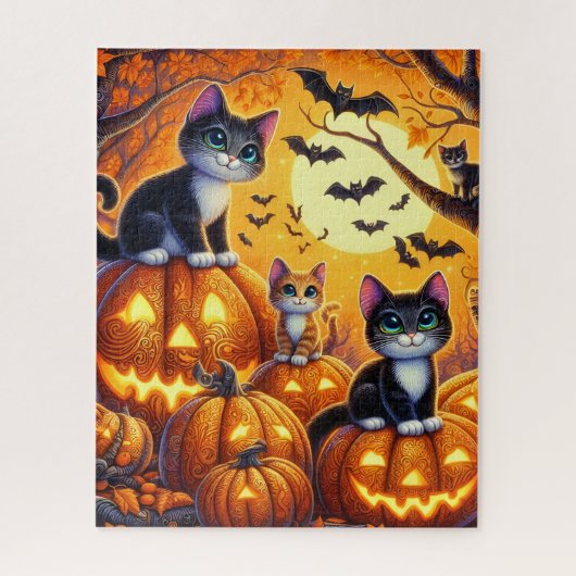 Halloween katten puzzel (Verticaal)