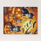 Halloween katten puzzel legpuzzel (Horizontaal)