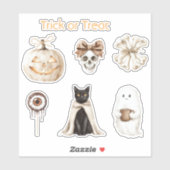 Halloween Katten Schedel Oogbal Geest Pompoen Sticker (Vel)