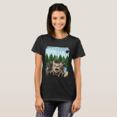 Halloween Katten Selfie met Zombies T-shirt (Voorkant volledig)