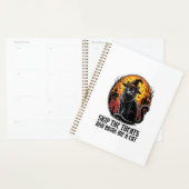 Halloween Katten Shirt Vintage Gravure Griezelen Z Planner (Display)