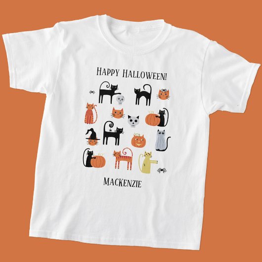 Halloween Katten Spooky gepersonaliseerd T-shirt