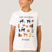 Halloween Katten Spooky gepersonaliseerd T-shirt (Voorkant)