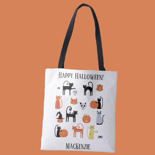 Halloween Katten Spooky gepersonaliseerd Tote Bag