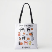 Halloween Katten Spooky gepersonaliseerd Tote Bag (Voorkant)