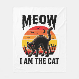 Halloween Katten T-shirt Meow Vintage Zwarte Katte Fleece Deken