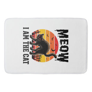 Halloween Katten T-shirt Miauw Vintage Zwarte Kat Badmat