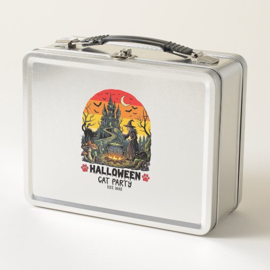 Halloween Kattenfeest Heks Ketel Zwarte Katten Ver (Voorkant)