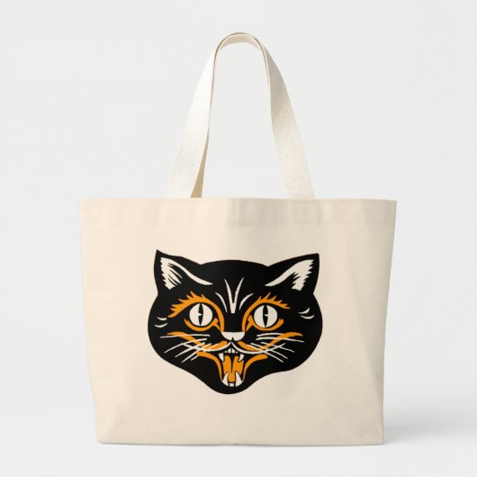 Halloween  kattengezicht grote tote bag (Voorkant)