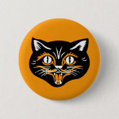 Halloween  kattengezicht ronde button 5,7 cm (Voorkant)
