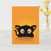 Halloween-kattenkaart Kaart (Gele Bloem)