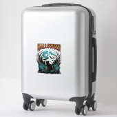 Halloween Kattenkerkhof Vintage Gravure Shirt_1 Sticker (Koffer)