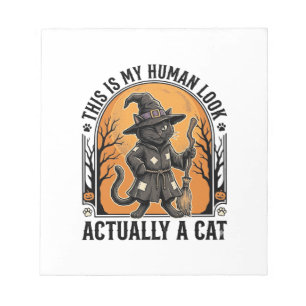 Halloween kattenkostuum Funny Vintage Heksenkat Sh Notitieblok