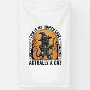 Halloween kattenkostuum Funny Vintage Heksenkat Sh Spandoek
