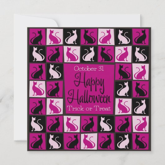 Halloween-kattenmozaïek Kaart (Voorkant)