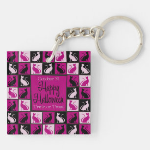Halloween-kattenmozaïek Sleutelhanger
