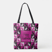 Halloween-kattenmozaïek Tote Bag (Achterkant)