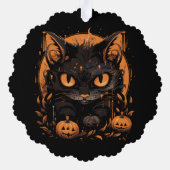 Halloween kattenpompoenen ornament kaart (Achterkant)