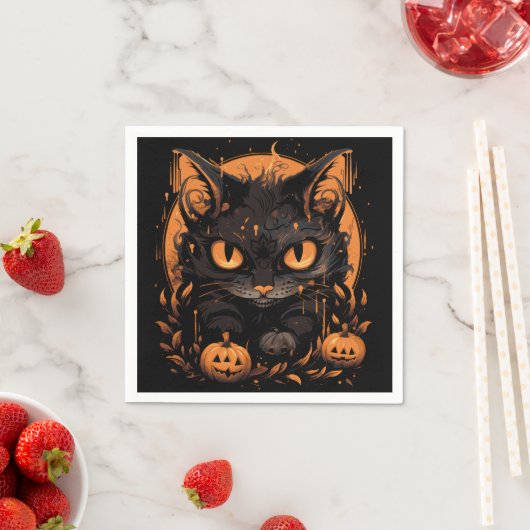 Halloween kattenpompoenen servet (Insitu)