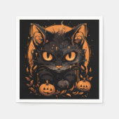 Halloween kattenpompoenen servet (Voorkant)