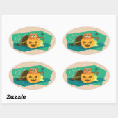 halloween kattestickers ovale sticker (Vel)