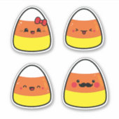 Halloween Kawaii Candy Corn Familie Sticker Pack (Voorkant)